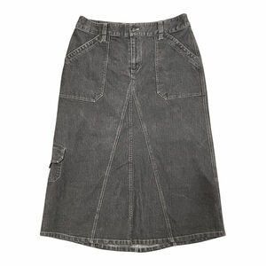 Vintage Duck Head Womens 8 Skirt Denim Jean Long Ankle Maxi Cargo Pockets Modest